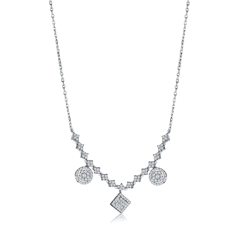 18K White gold Diamond Necklace - B-E-BG059P