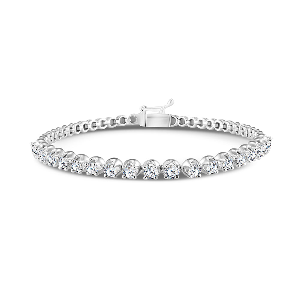 18K White gold Diamond Half Tennis Bracelet - B17