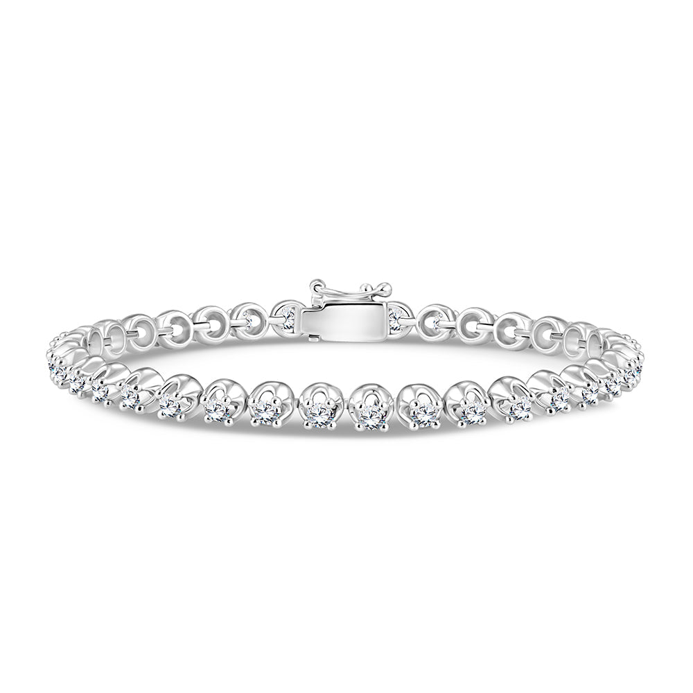 18K White gold Diamond Full Tennis Bracelet - B17