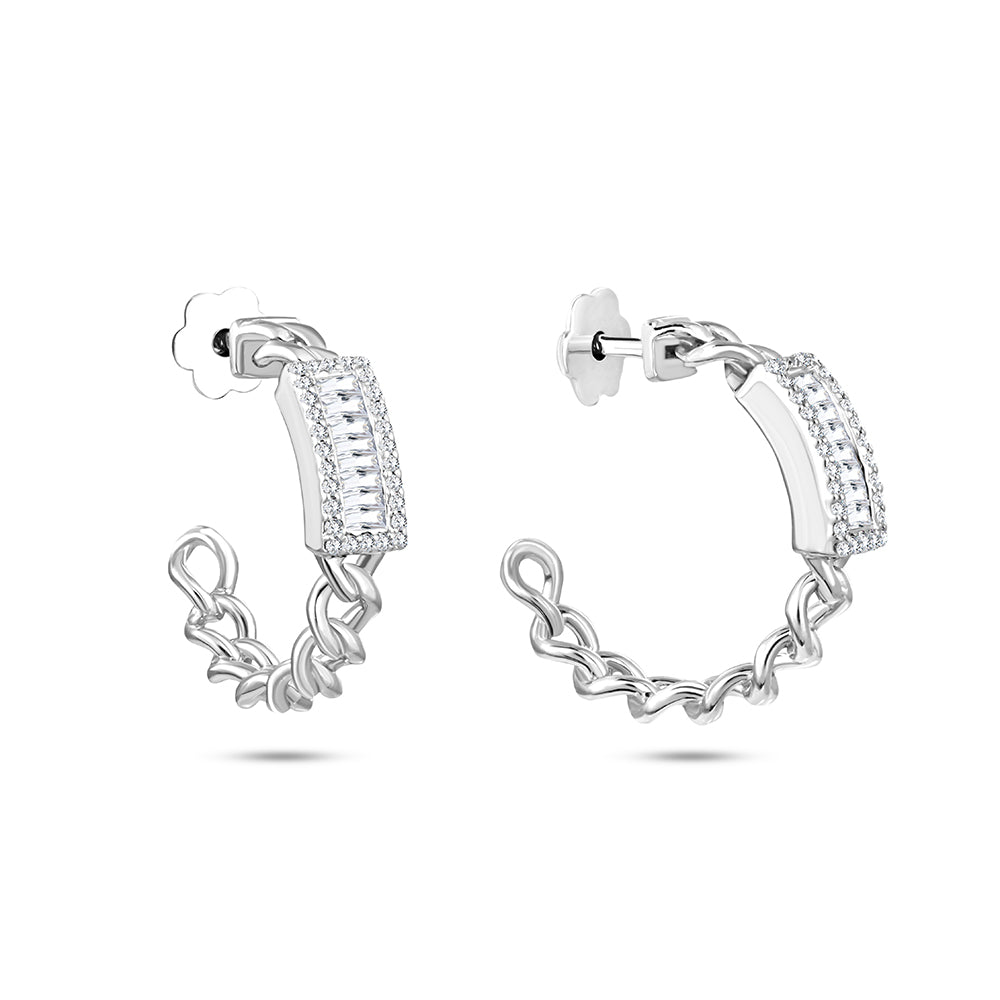 18K White gold Diamond Earring - E-E290S