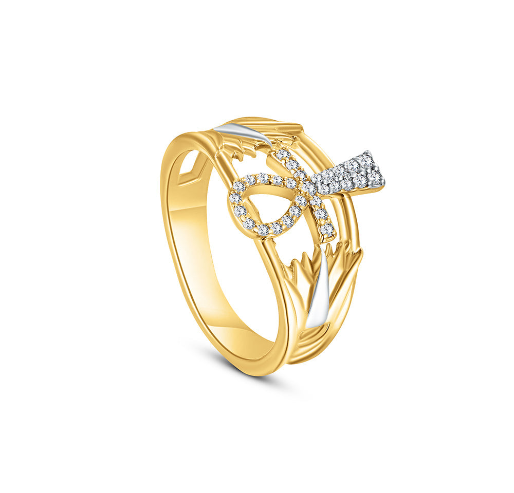 18K Yellow gold Diamond Ring - E-FR042S