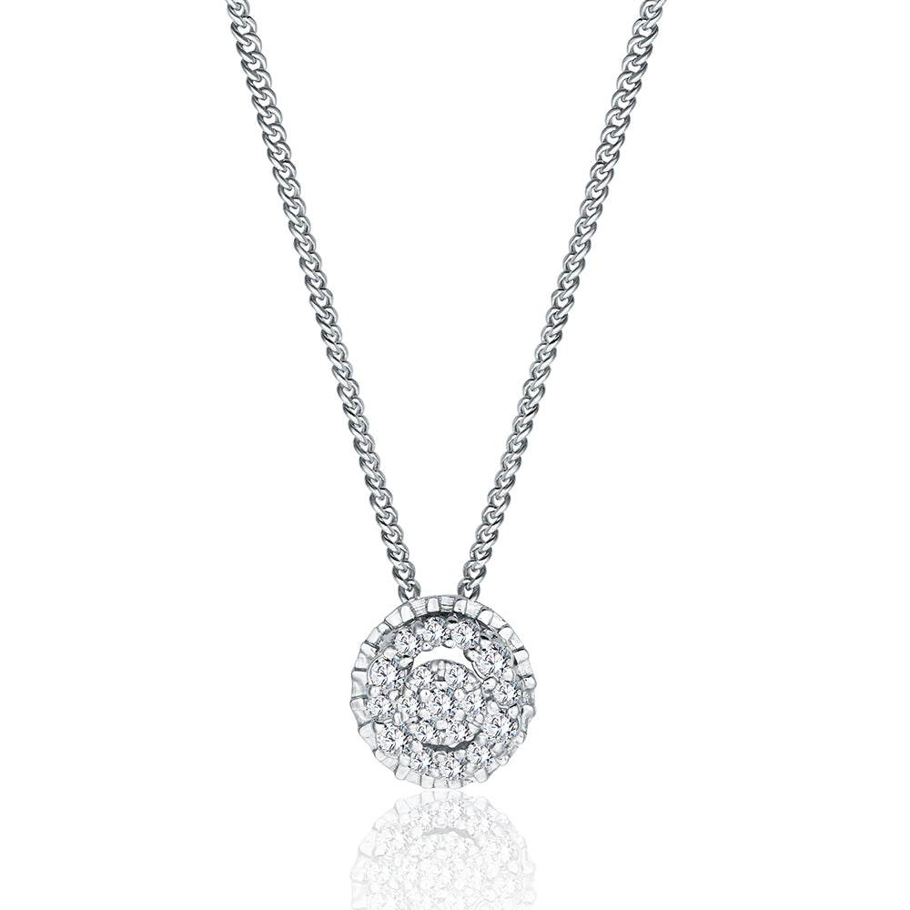 18K White gold Diamond Necklace - E-H050PS