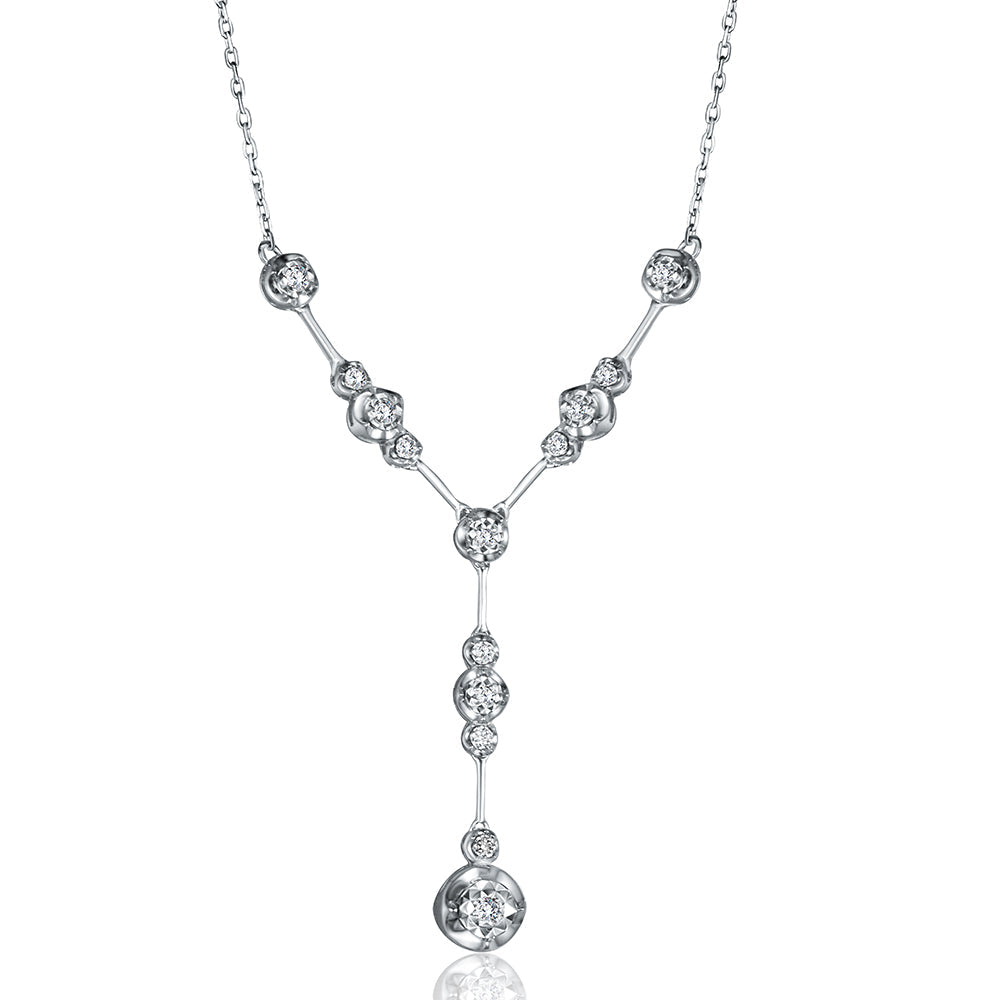 18K White gold Diamond Necklace - E-N102SM