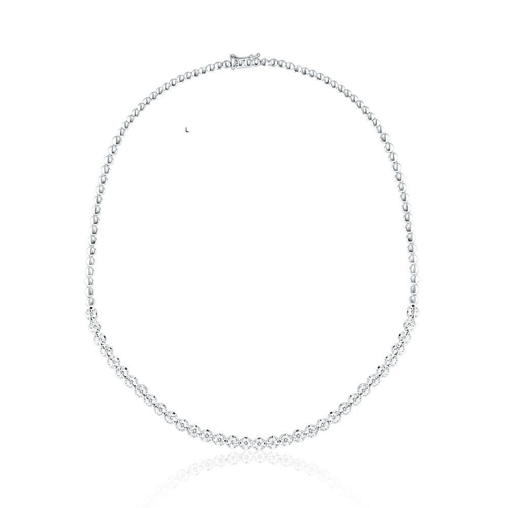 18K White gold Diamond Necklace - E-N339SM