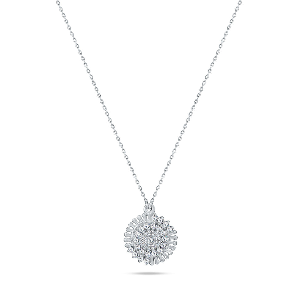 18K White gold Diamond Necklace - E-P355S