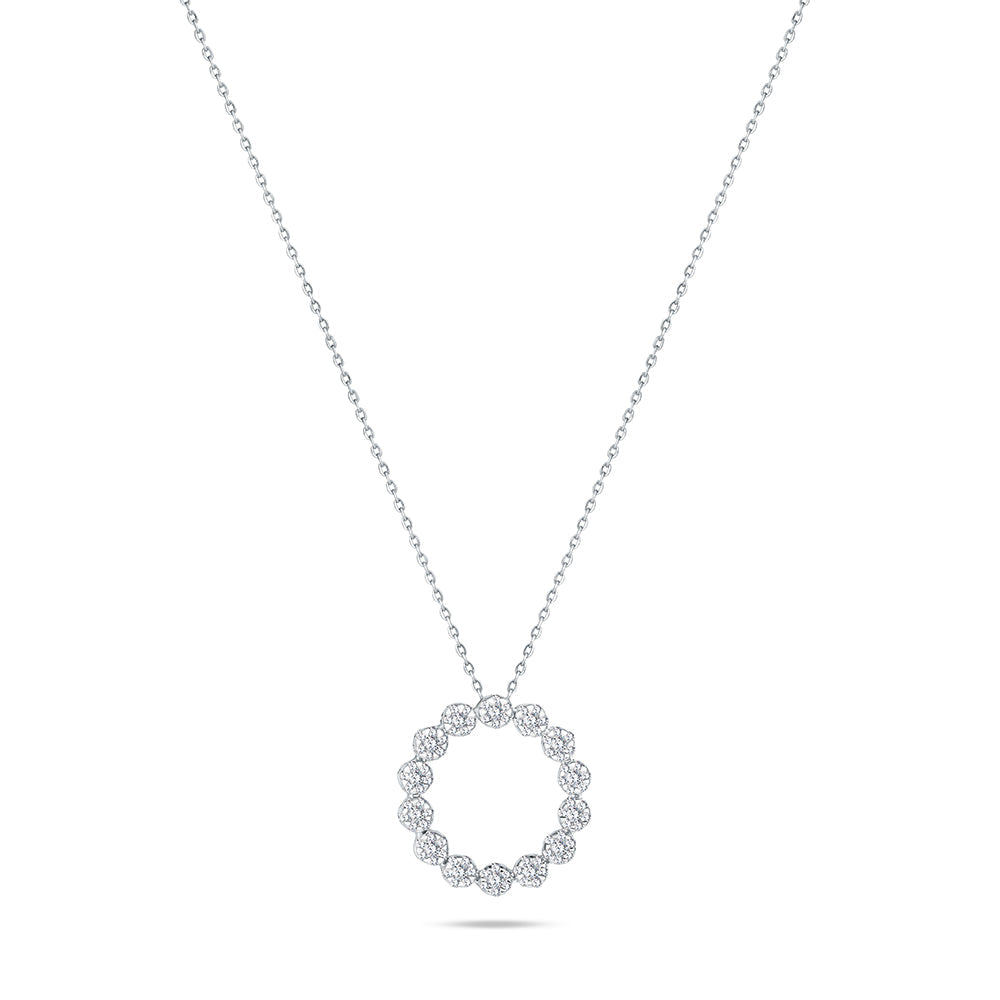 18K White gold Diamond Necklace - E-P38