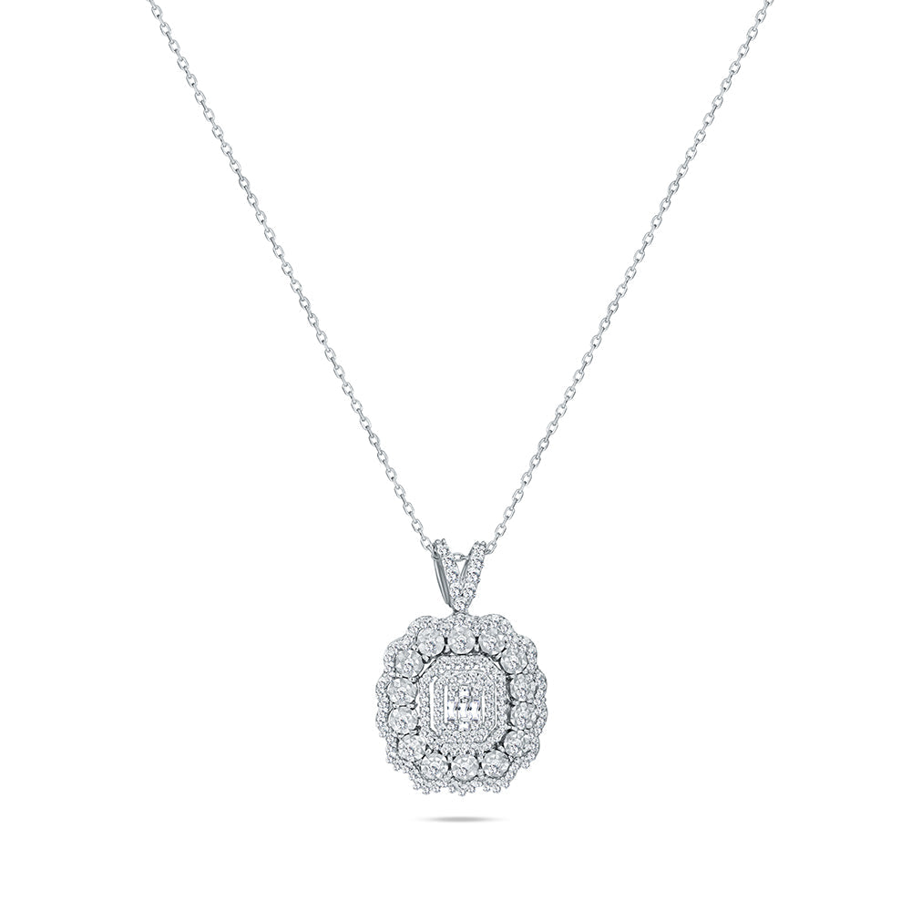 18K White gold Diamond Necklace - E-P408SM