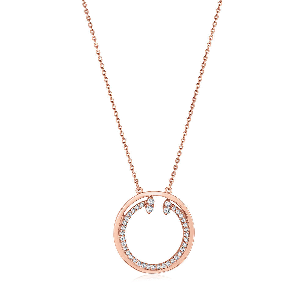 18K Rose gold Diamond Necklace - E-P426S