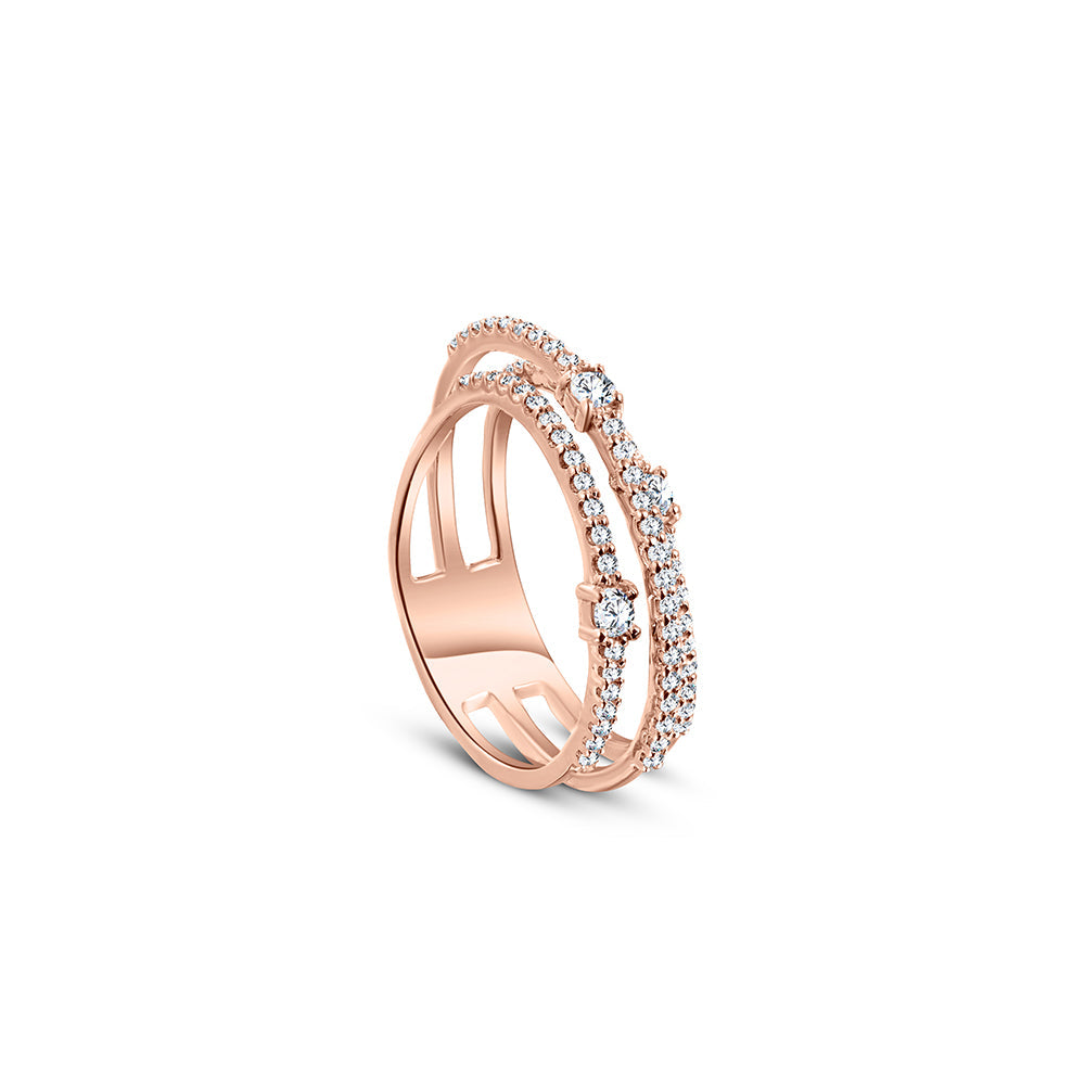 18K Rose gold Diamond Ring - E-R742S