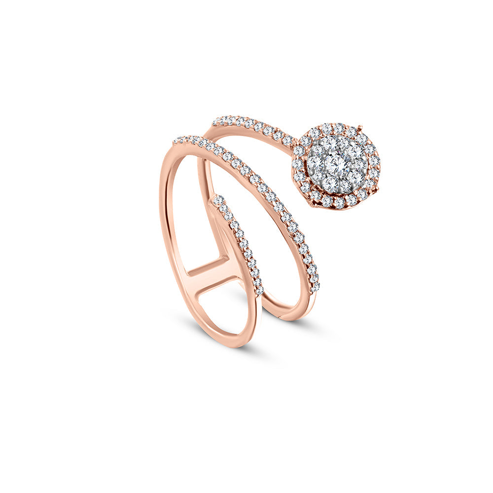 18K Rose gold Diamond Ring - E-R748S