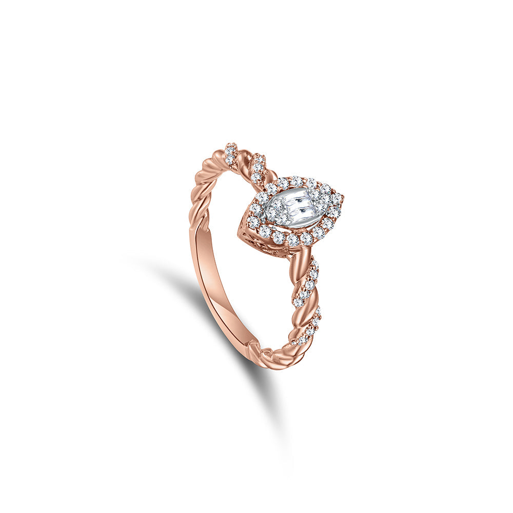 18K Rose gold Diamond Ring - E-R798S