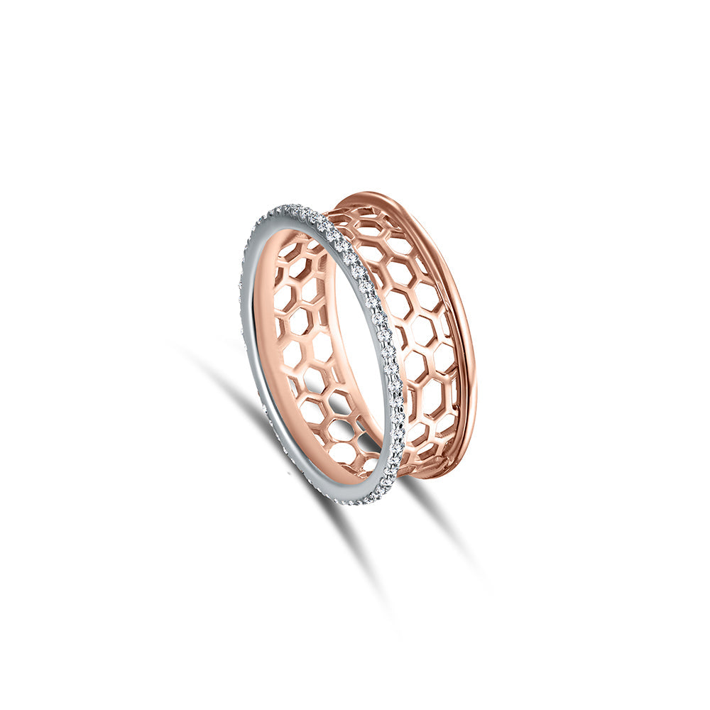 18K Rose gold Diamond Ring - E-W110S