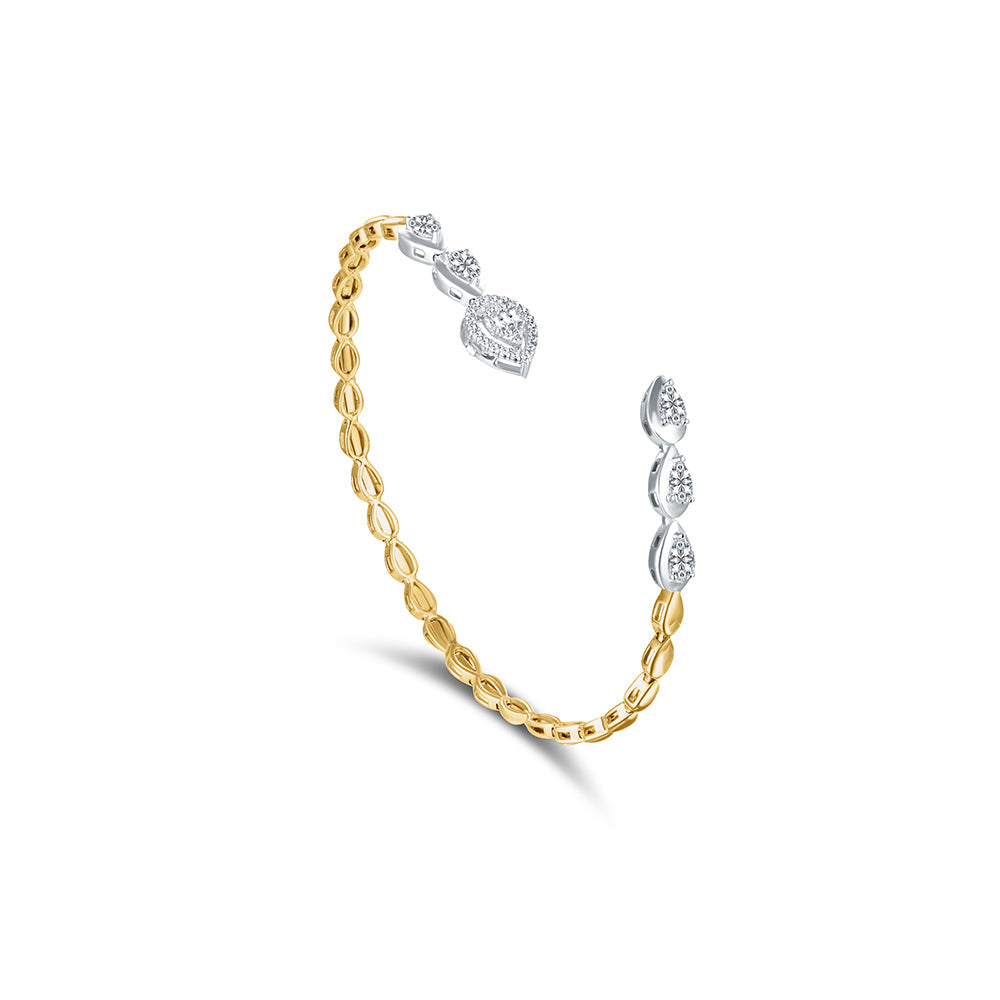 18K Yellow gold Diamond Bangle - HB190