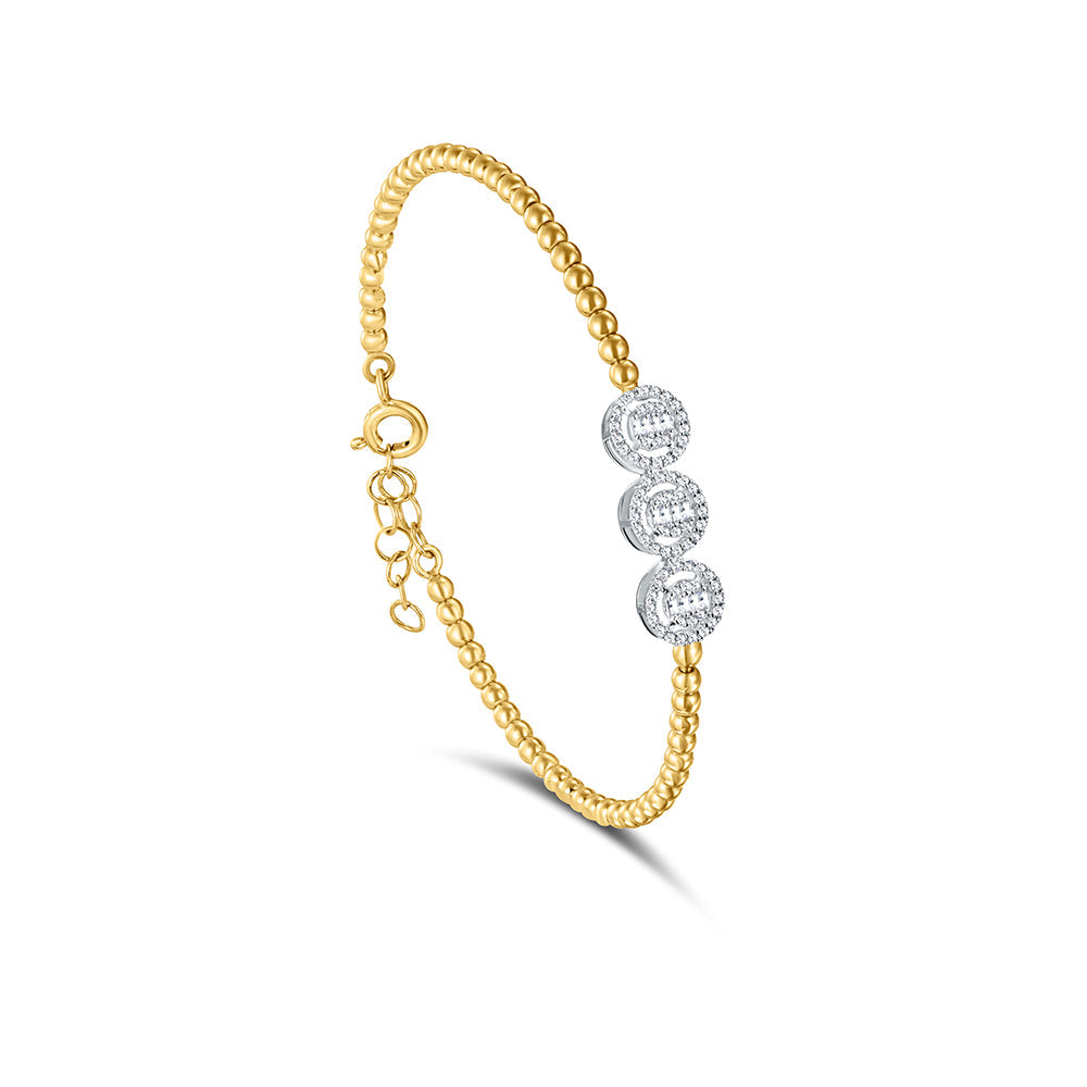 18K Yellow gold Diamond Bangle - HB207