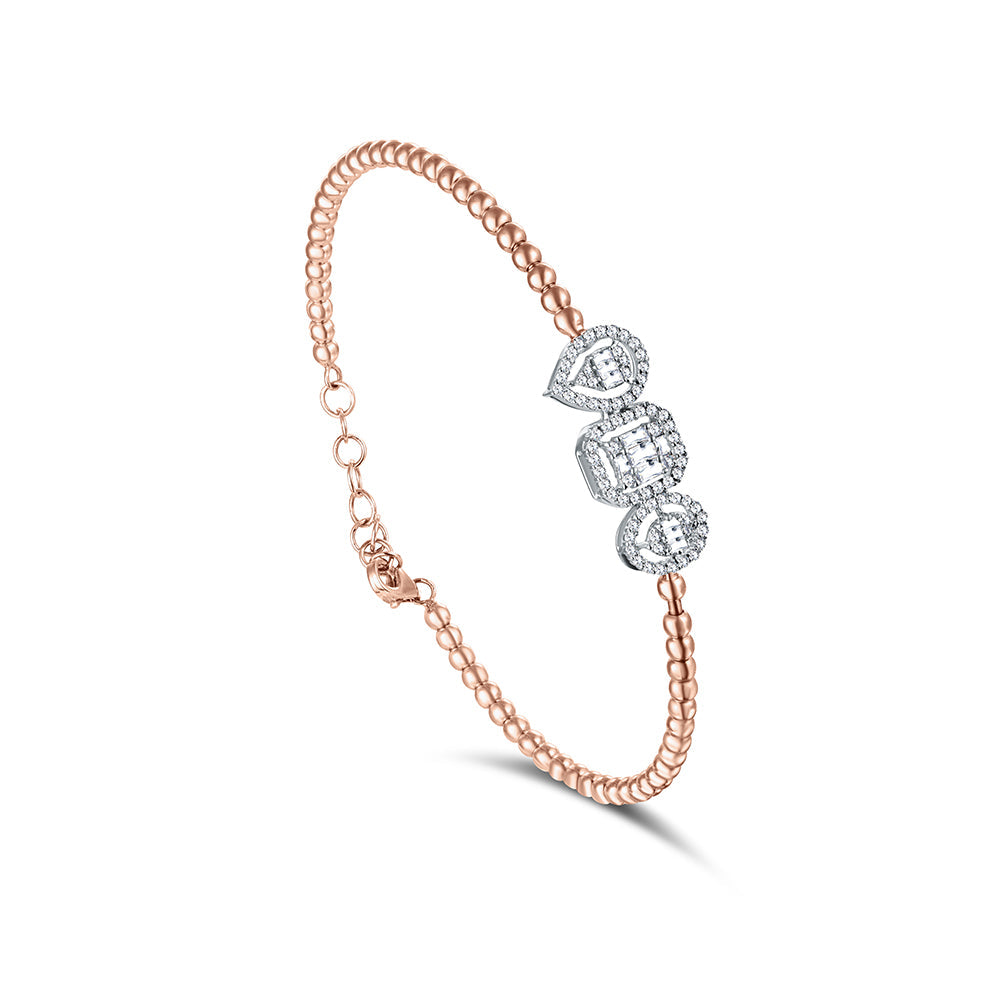 18K Rose gold Diamond Bangle - HB211