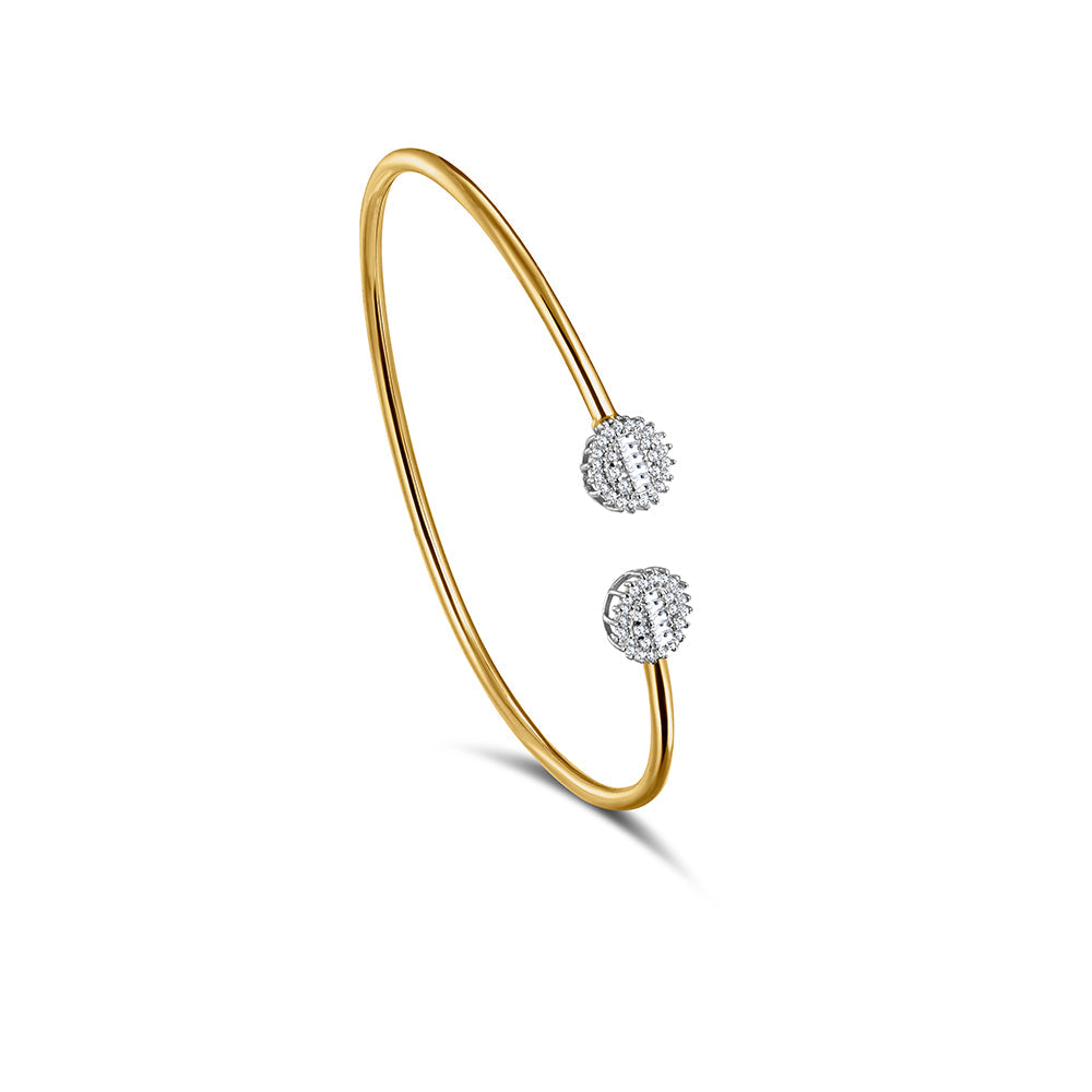 18K Yellow gold Diamond Bangle - HB214