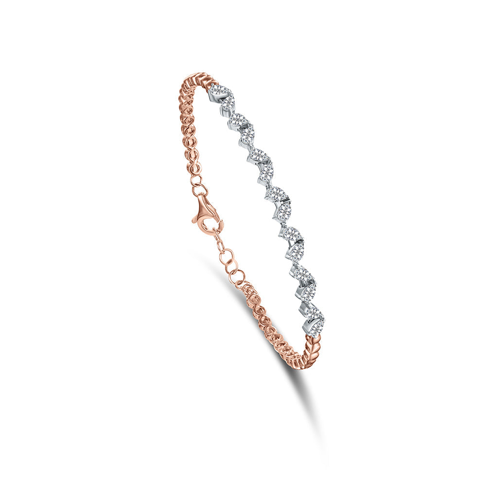 18K Rose gold Diamond Bangle - HB250