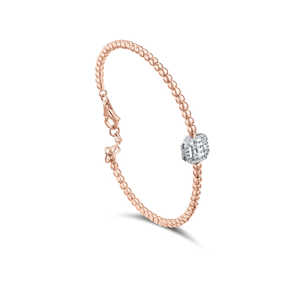 18K Rose gold Diamond Bangle - HB50