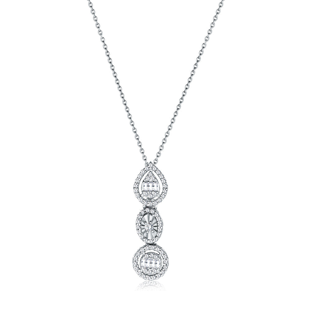 18K White gold Diamond Necklace - HH004PM