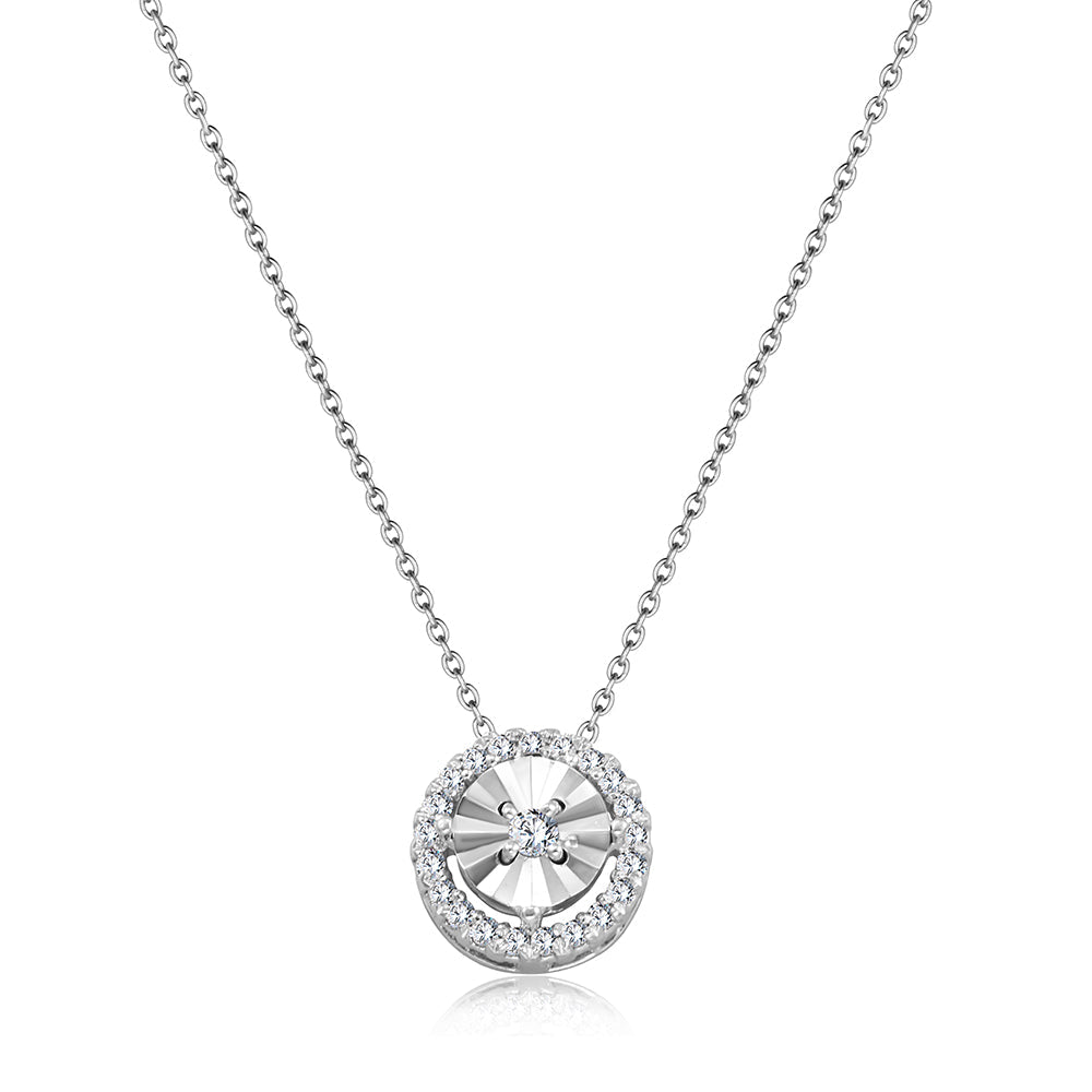 18K White gold Diamond Necklace - HH005PM