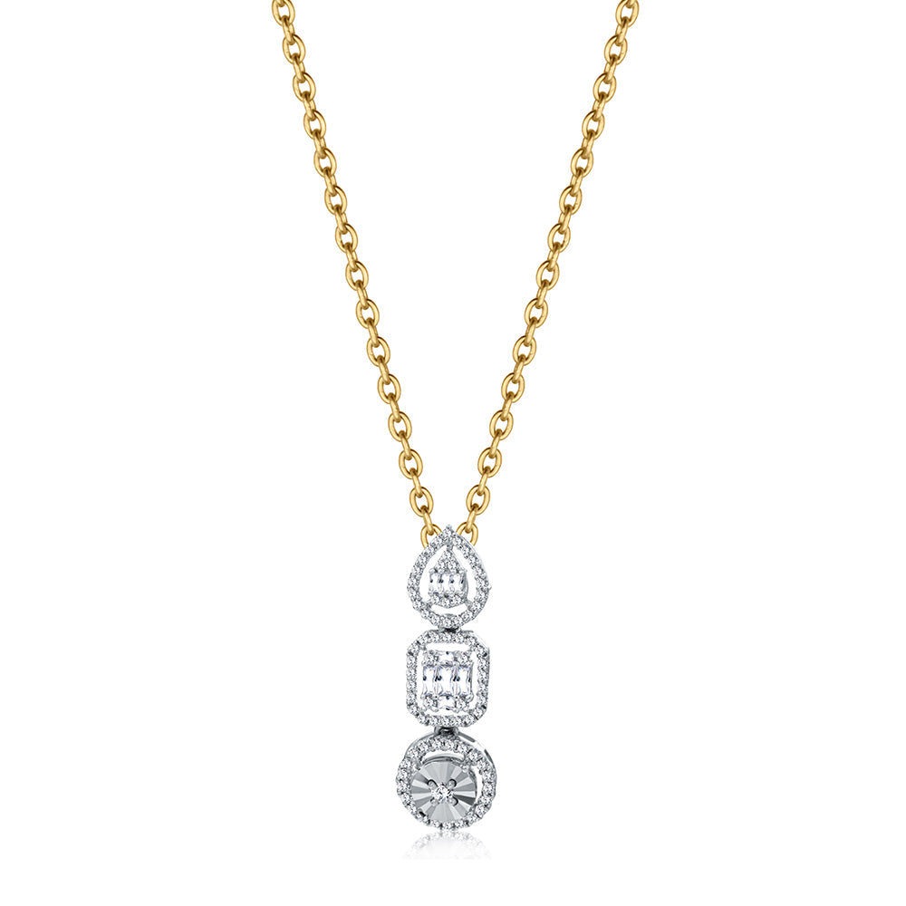 18K Yellow gold Diamond Necklace - HH005P