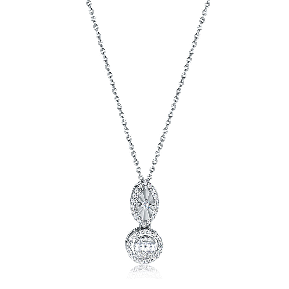 18K White gold Diamond Necklace - HH006PBM