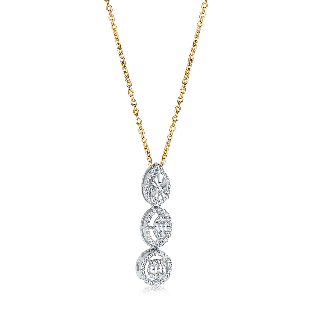 18K Yellow gold Diamond Necklace - HH006P