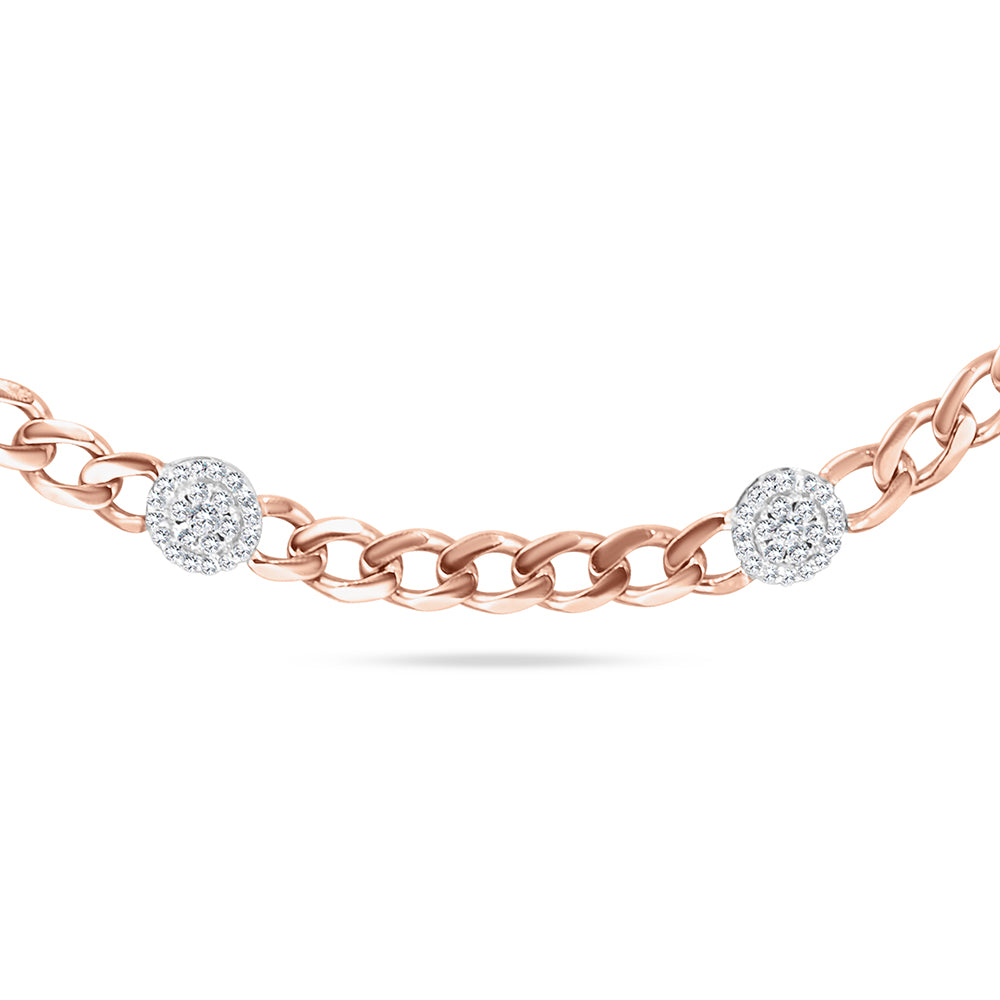 18K Rose gold Diamond Necklace - HN44