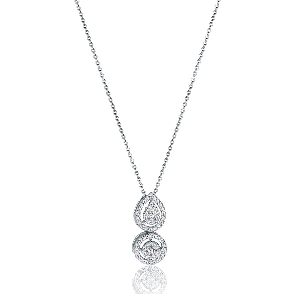 18K White gold Diamond Necklace - HP01