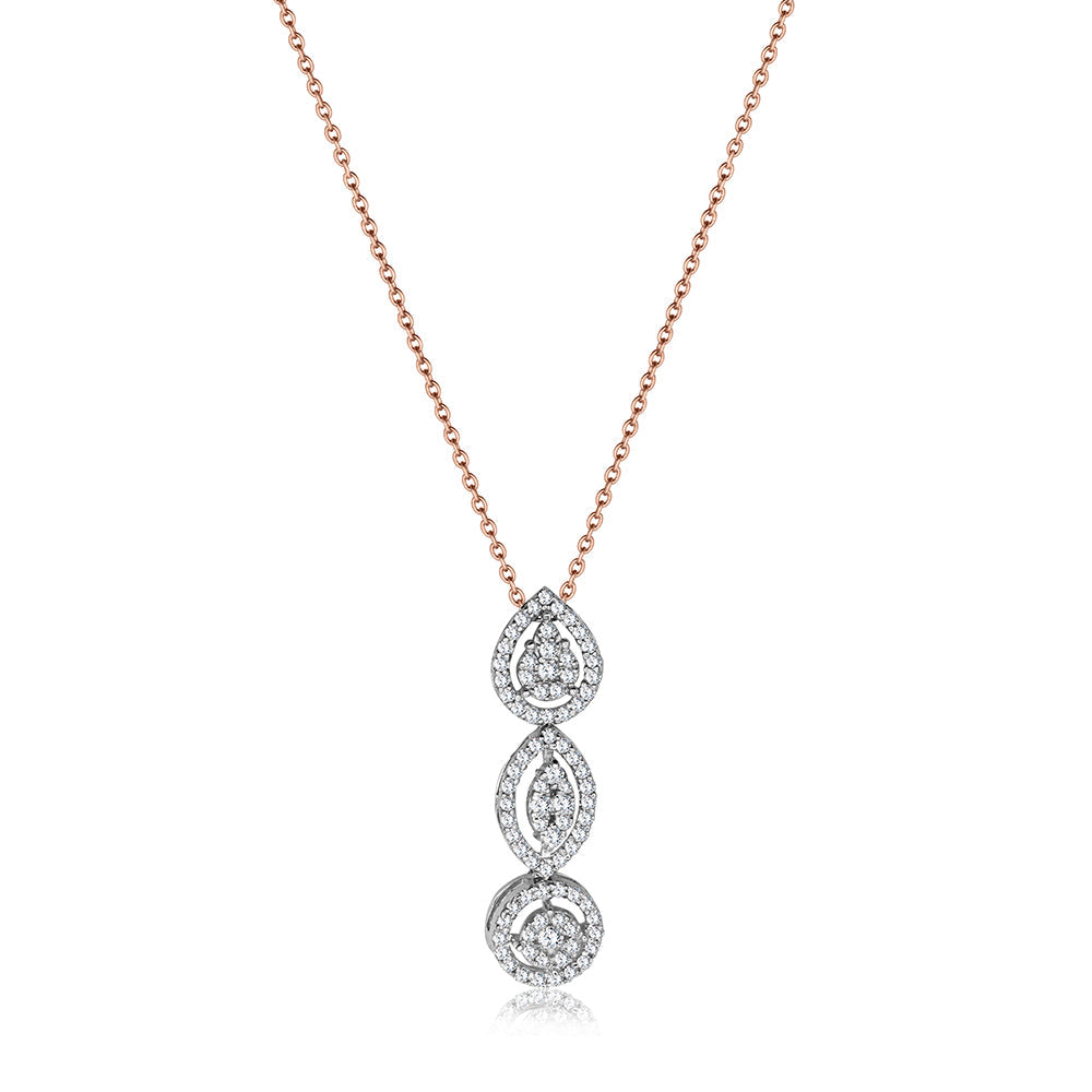 18K Rose gold Diamond Necklace - HP05