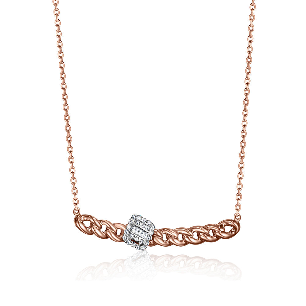 18K Rose gold Diamond Necklace - HP149