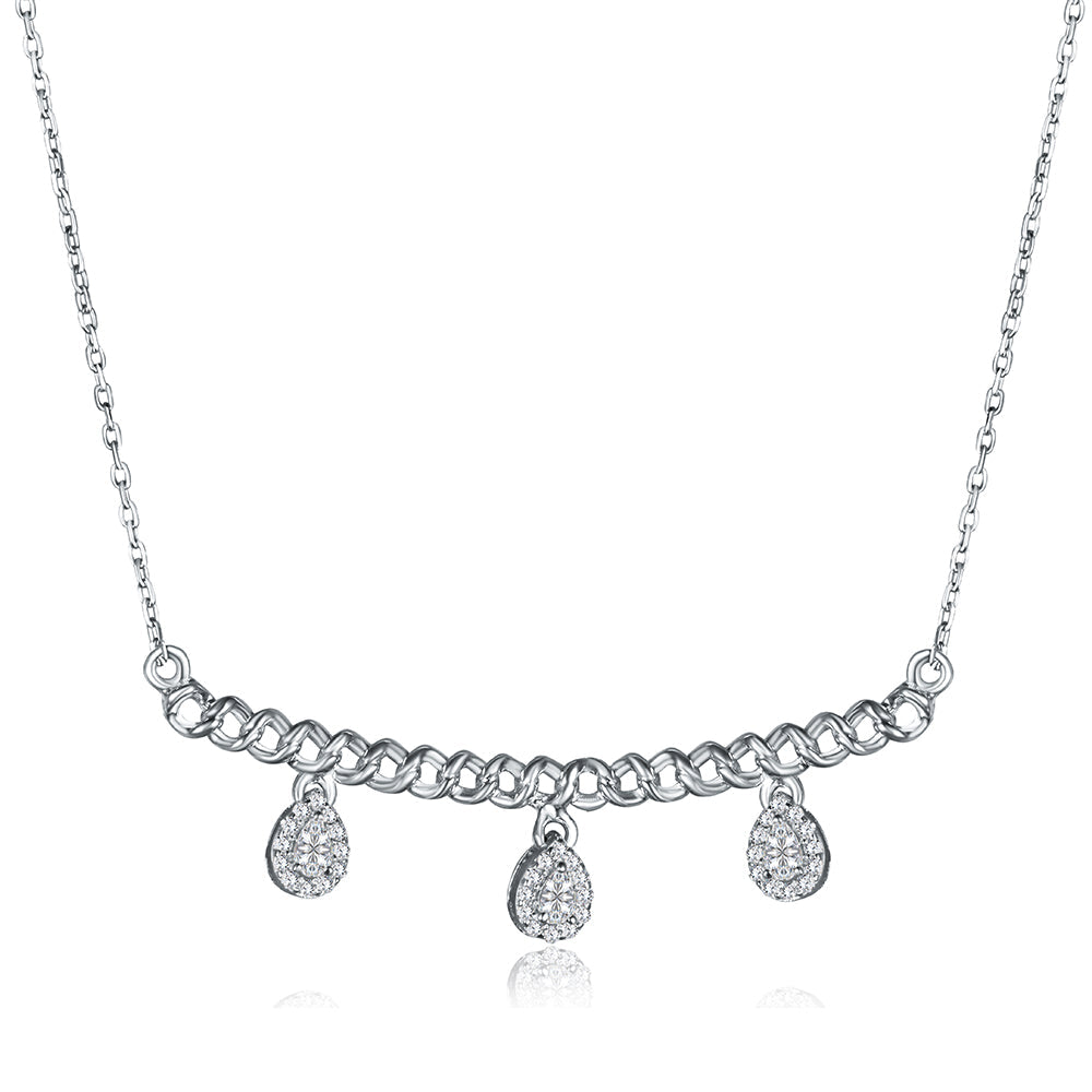 18K White gold Diamond Necklace - HP156