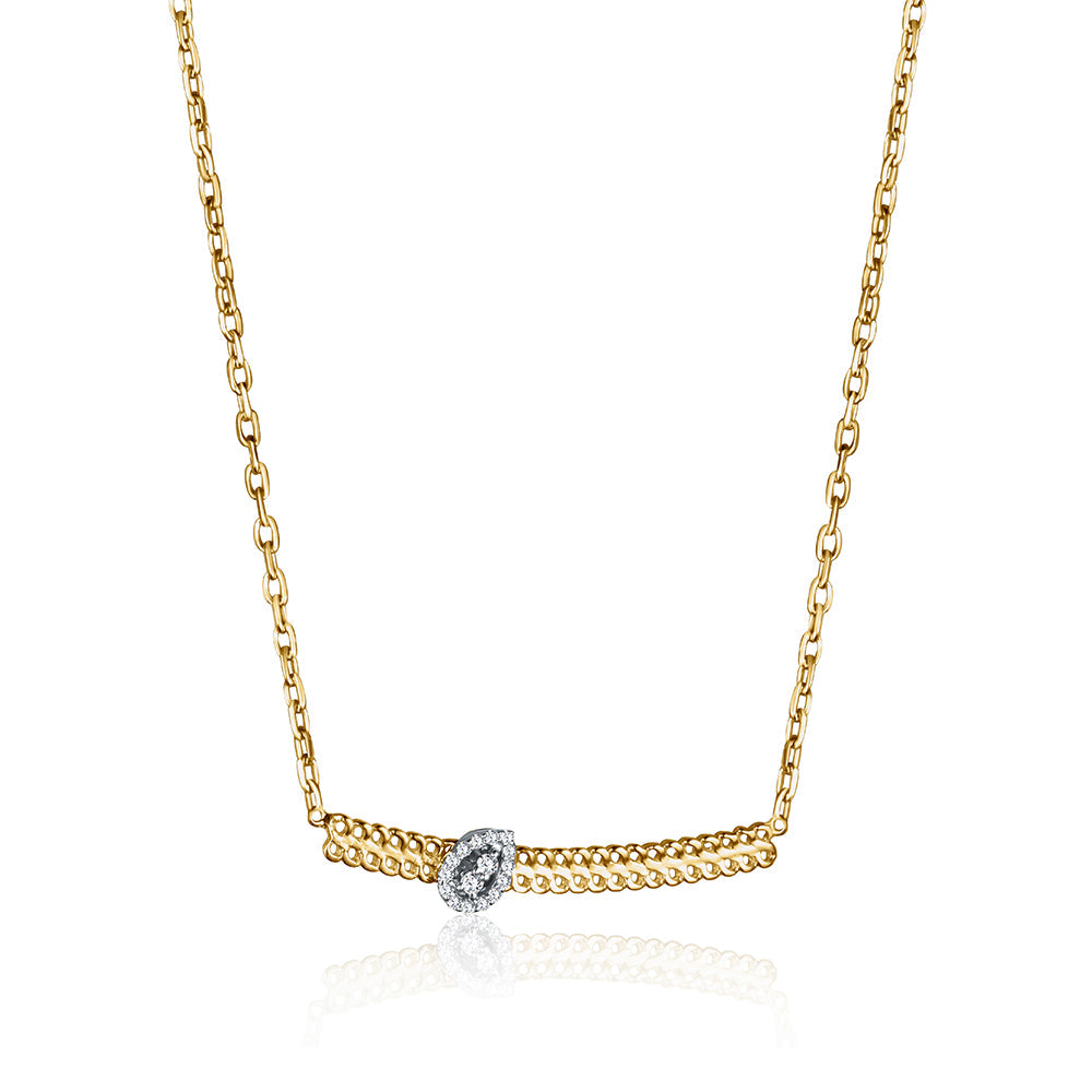 18K Yellow gold Diamond Necklace - HP161