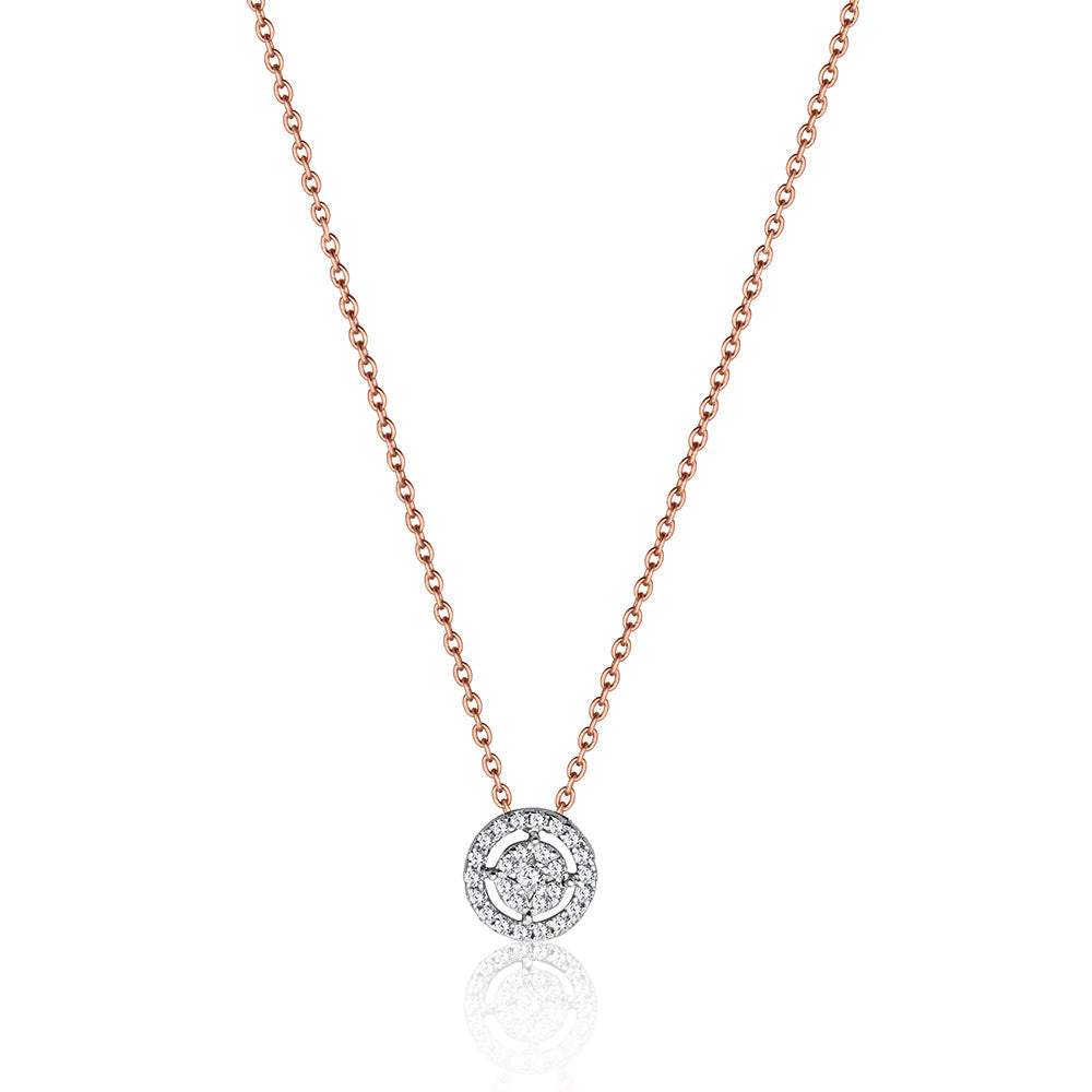 18K Rose gold Diamond Necklace - HP98