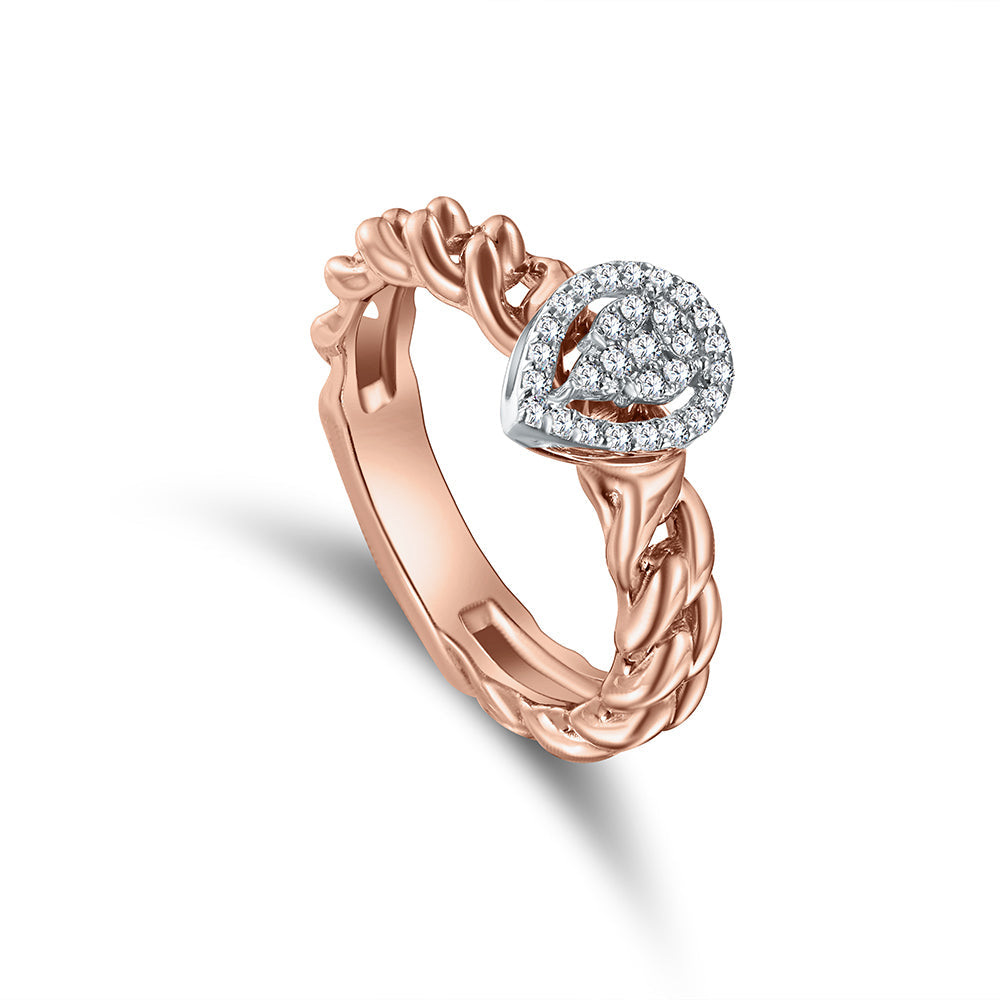 18K Rose gold Diamond Ring - HR155