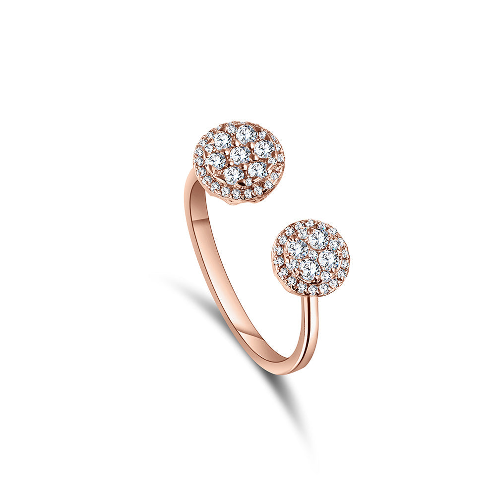 18K Rose gold Diamond Ring - HR16