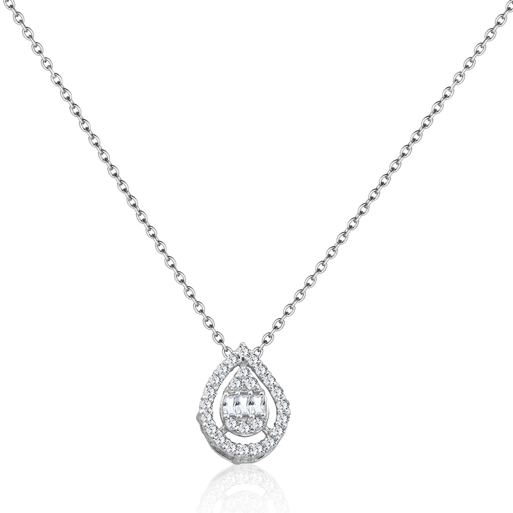 18K White gold Diamond Necklace - HR200P