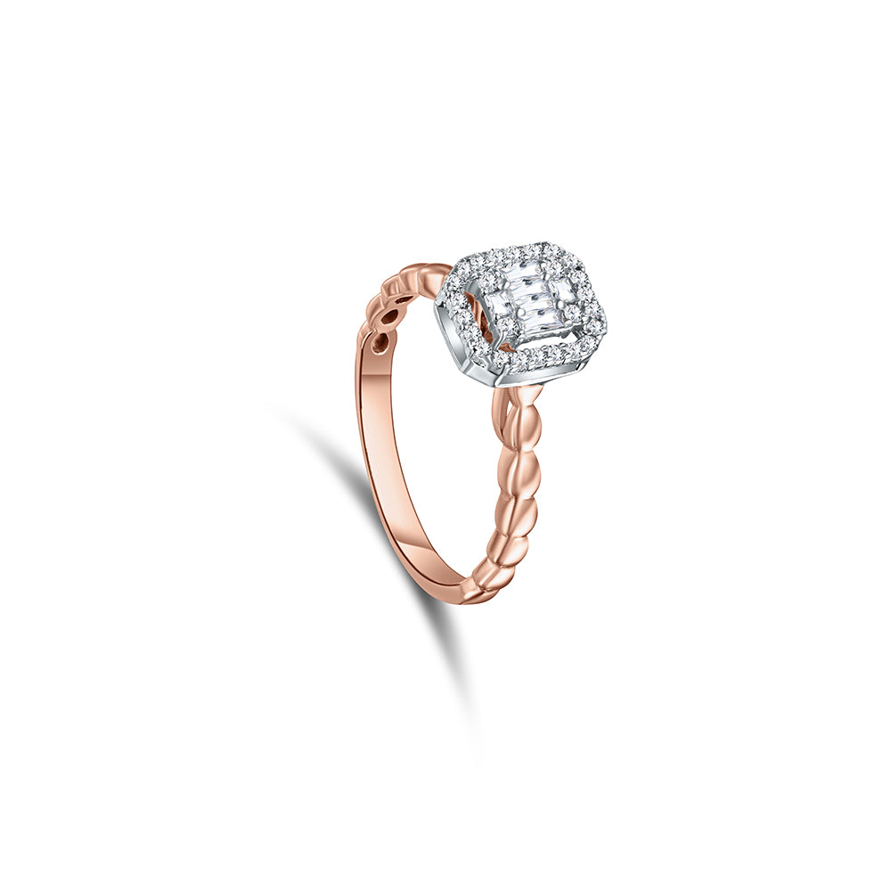 18K Rose gold Diamond Ring - HR205