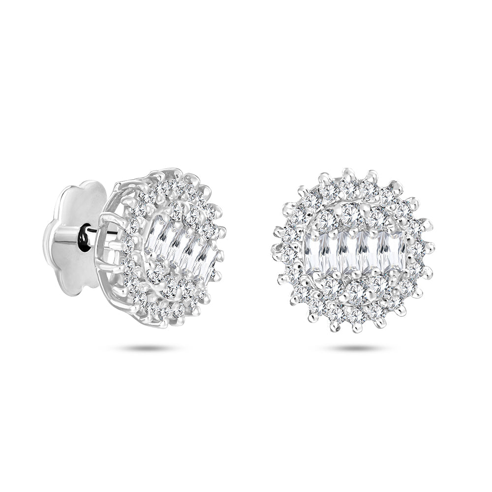 18K White gold Diamond Earring - HR214E