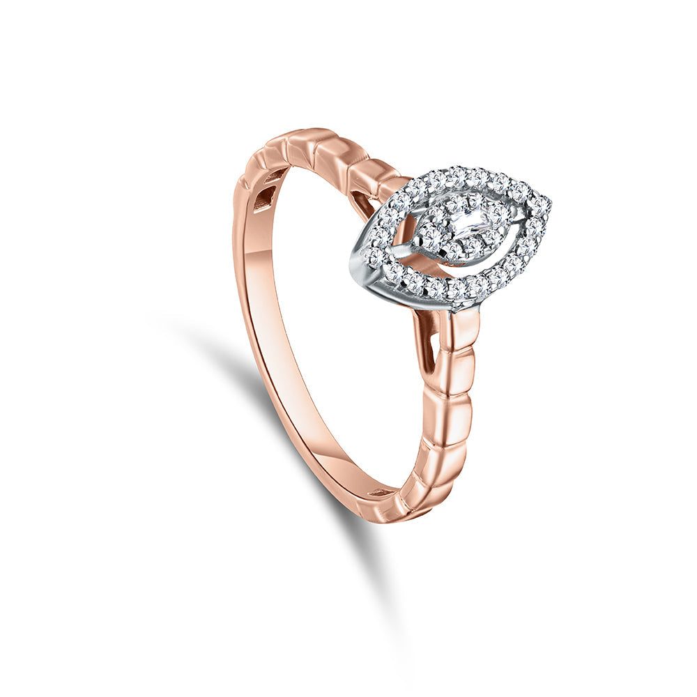 18K Rose gold Diamond Ring - HR215