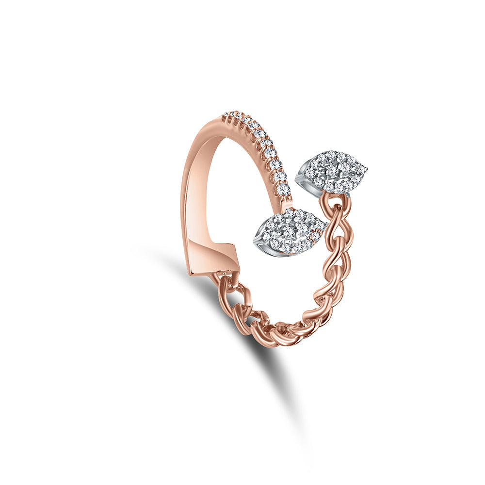 18K Rose gold Diamond Ring - HR218