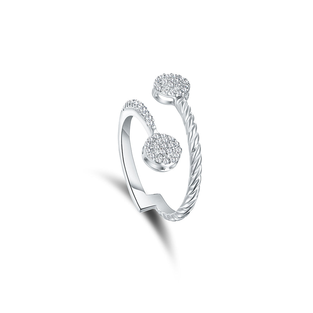 18K White gold Diamond Ring - HR224