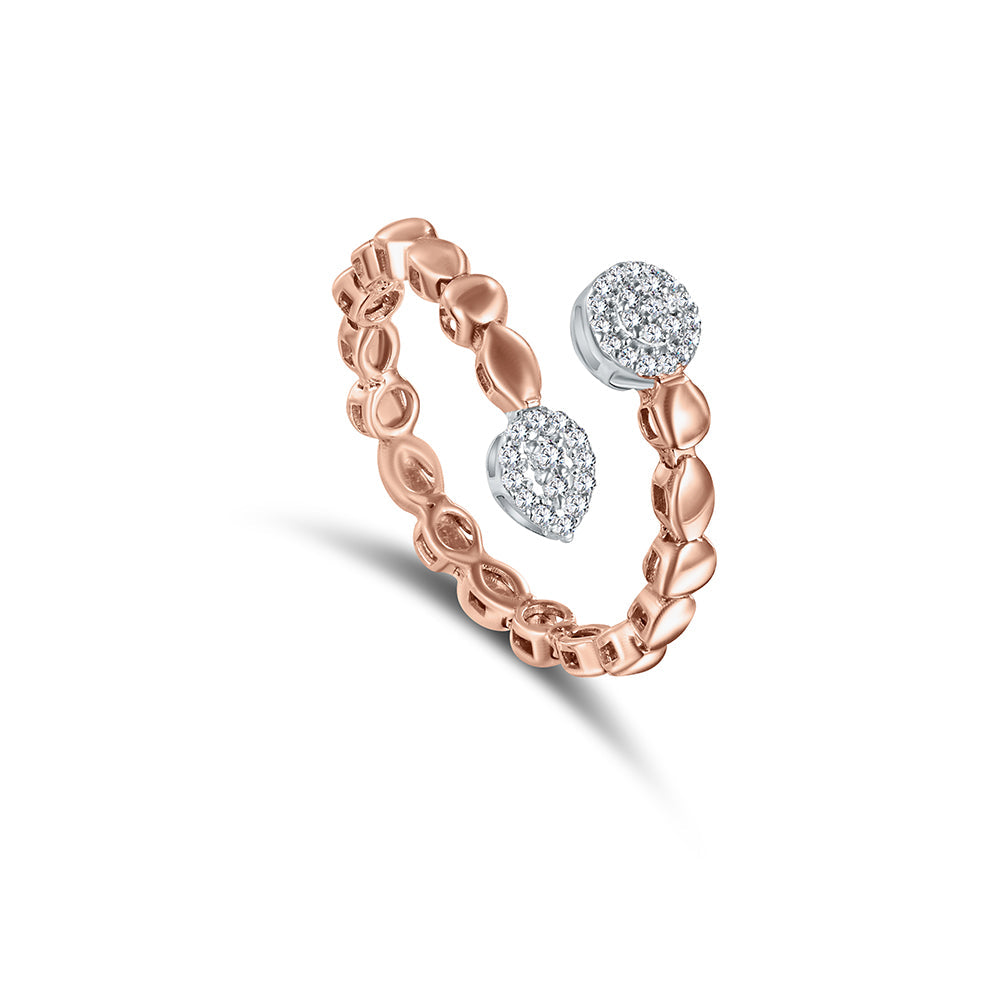 18K Rose gold Diamond Ring - HR236