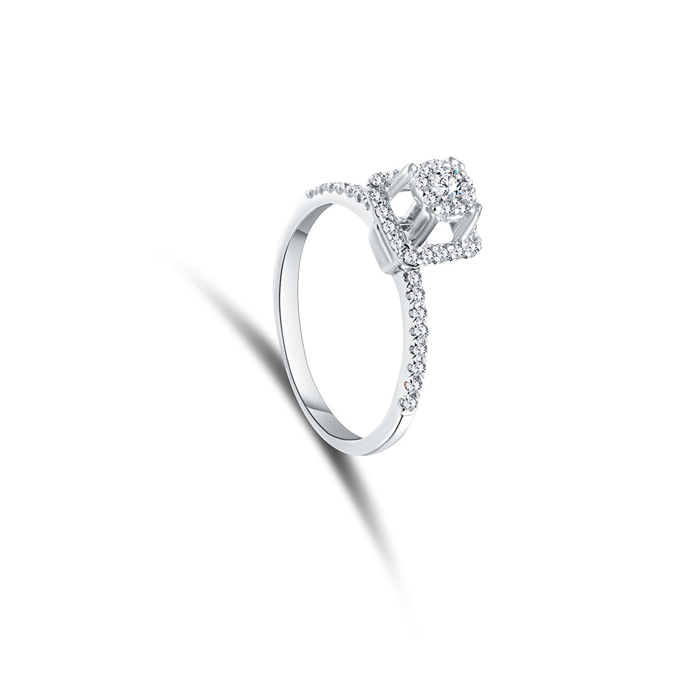 18K White gold Diamond Ring - IA220