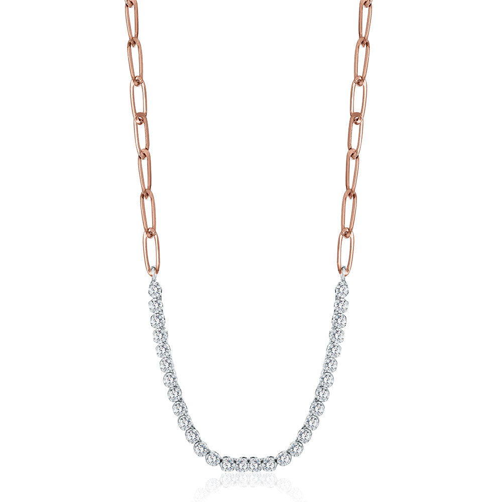 18K Rose gold Diamond Necklace - INK39L