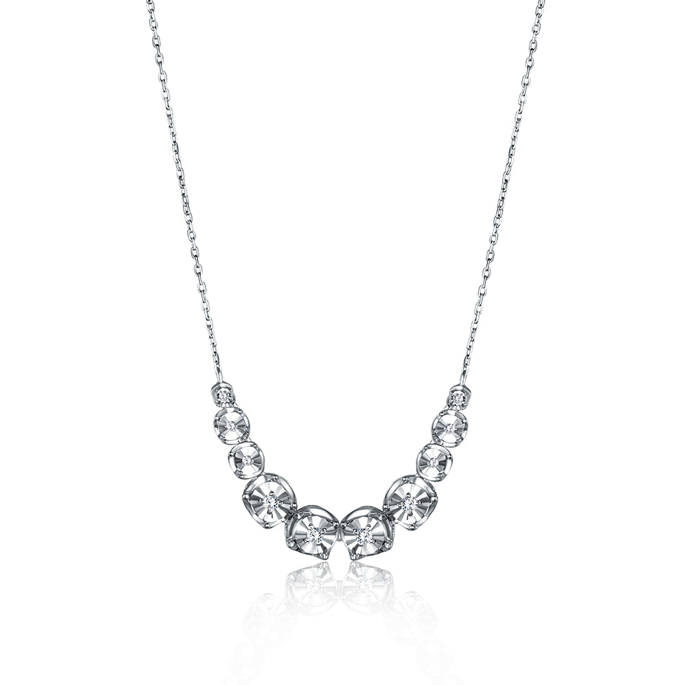 18K White gold Diamond Necklace - INK39MA