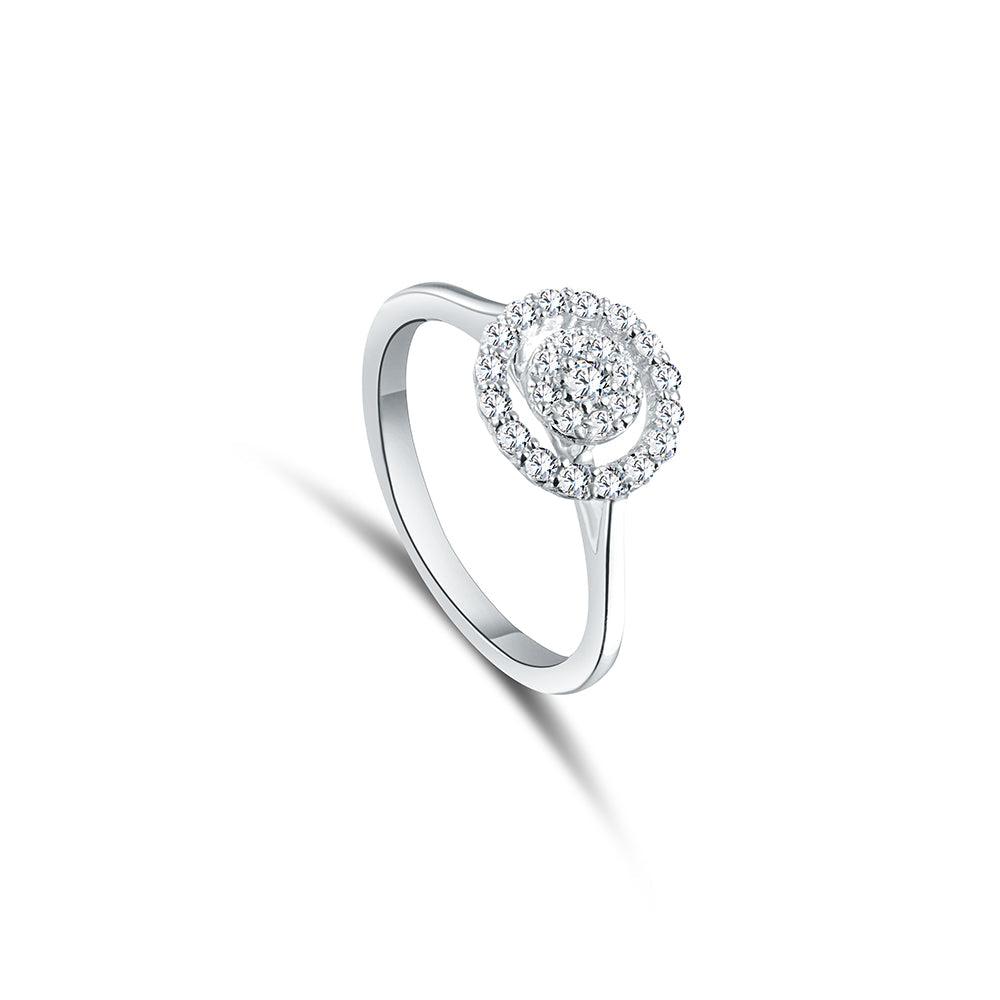 18K White gold Diamond Ring - IR396