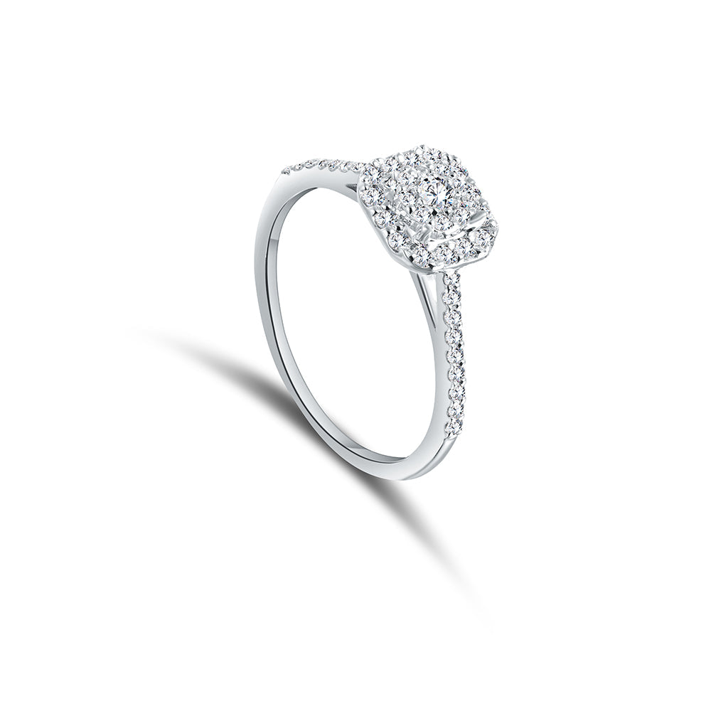 18K White gold Diamond Ring - IR398