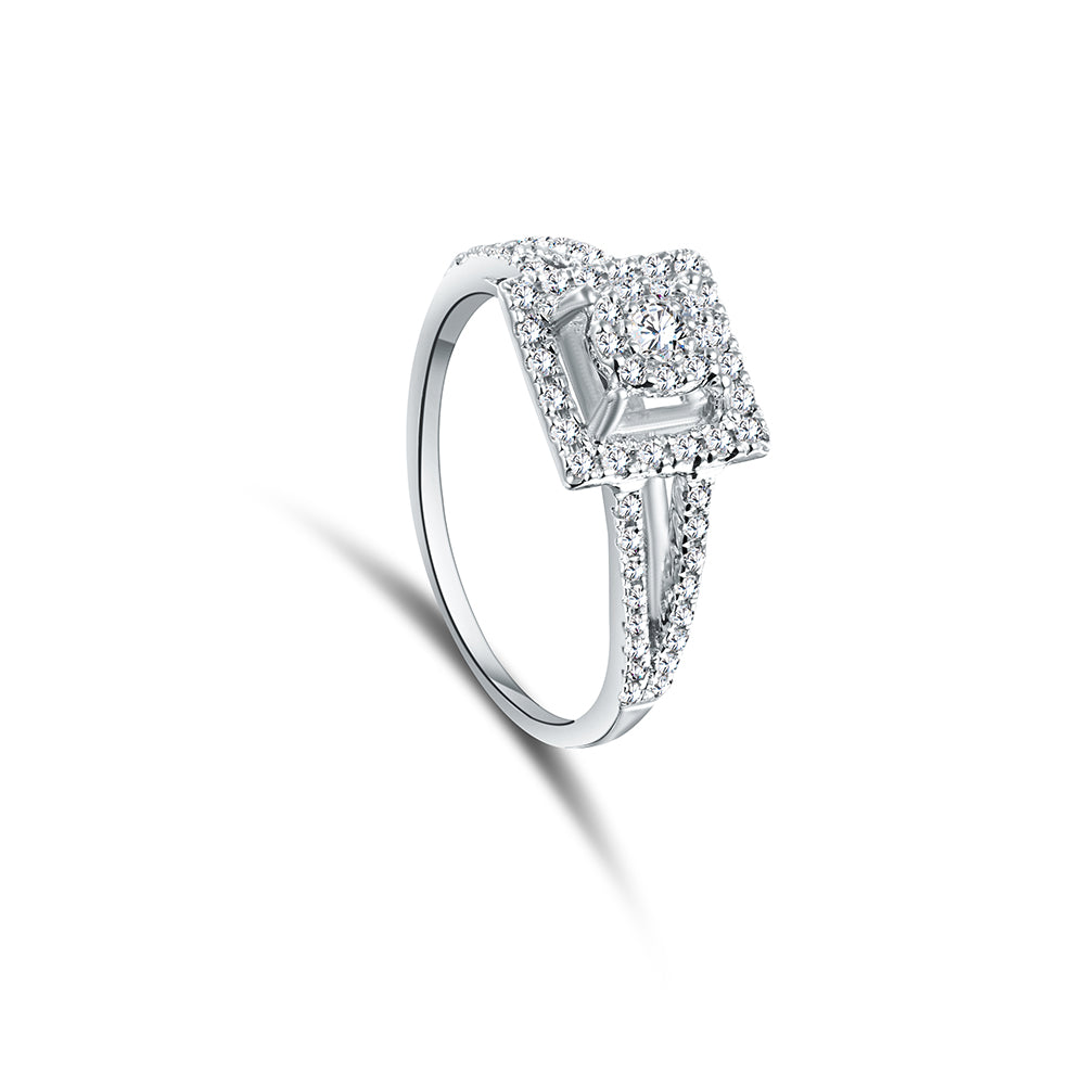 18K White gold Diamond Ring - IR420