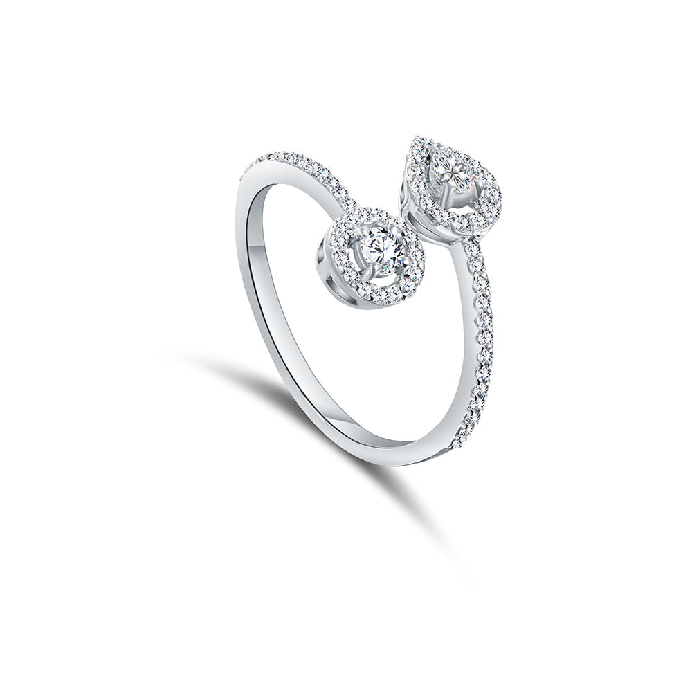 18K White gold Diamond Ring - IR572